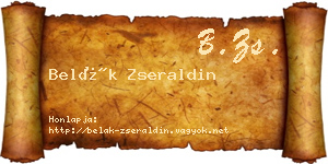 Belák Zseraldin névjegykártya